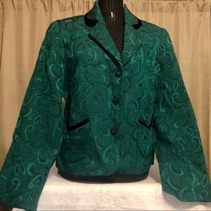 Green Brocade Blazer